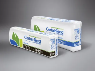 Two branded package of Certainteed insulation product