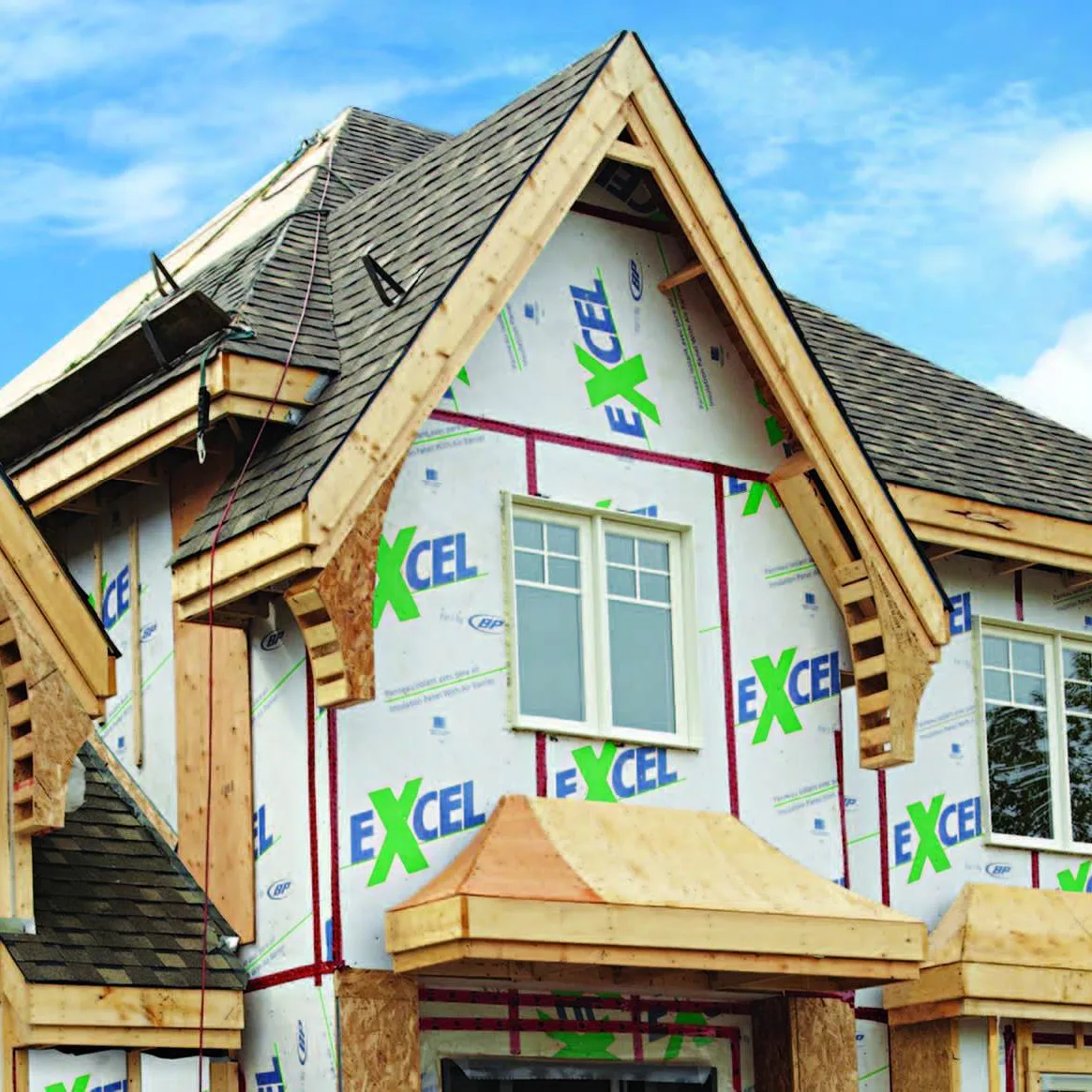 Construction site using bp insulating wall panels