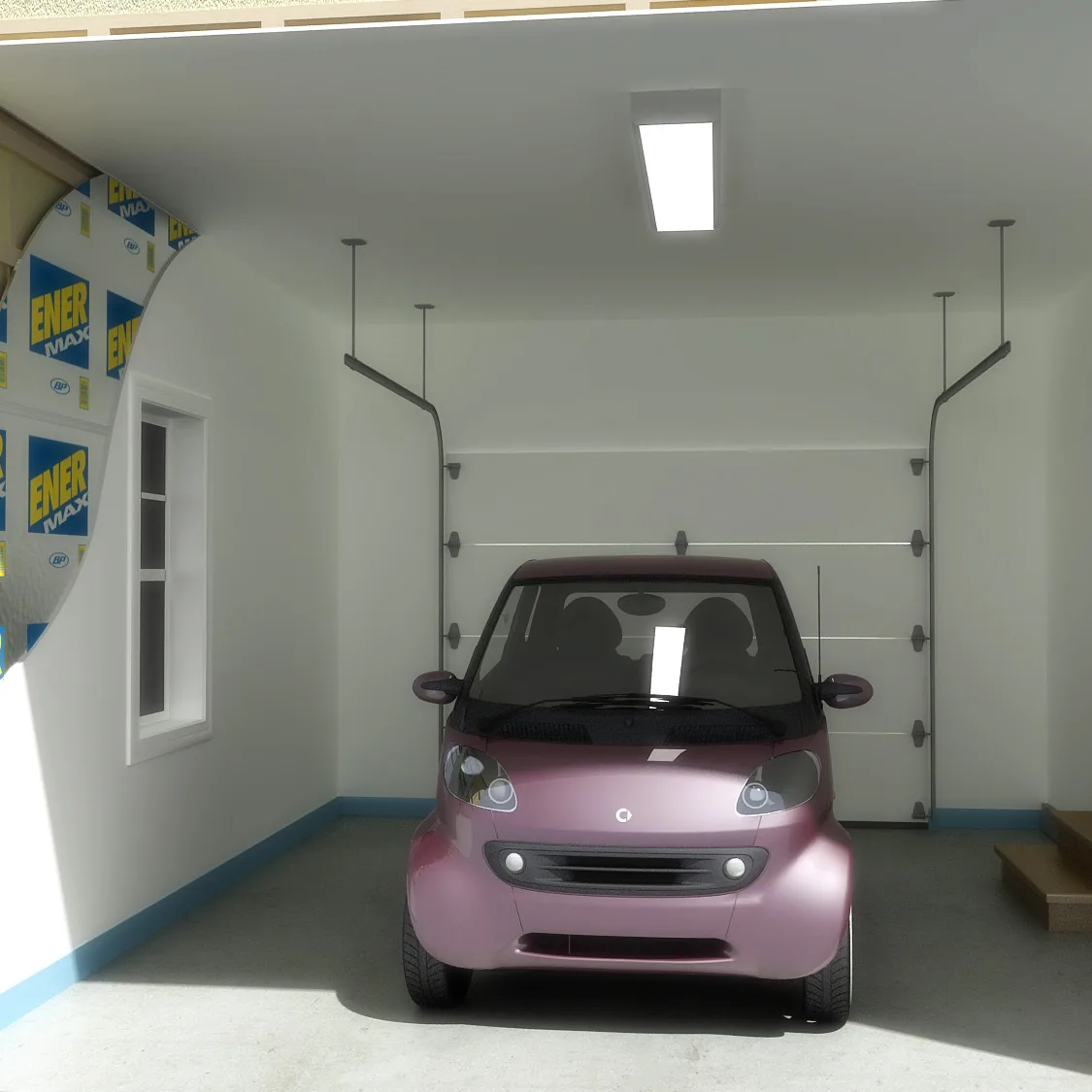 Enermax BP insulating wall panels in a garage