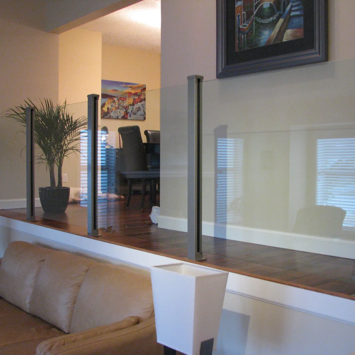 Century Aluminum Railings picket glass combo interior