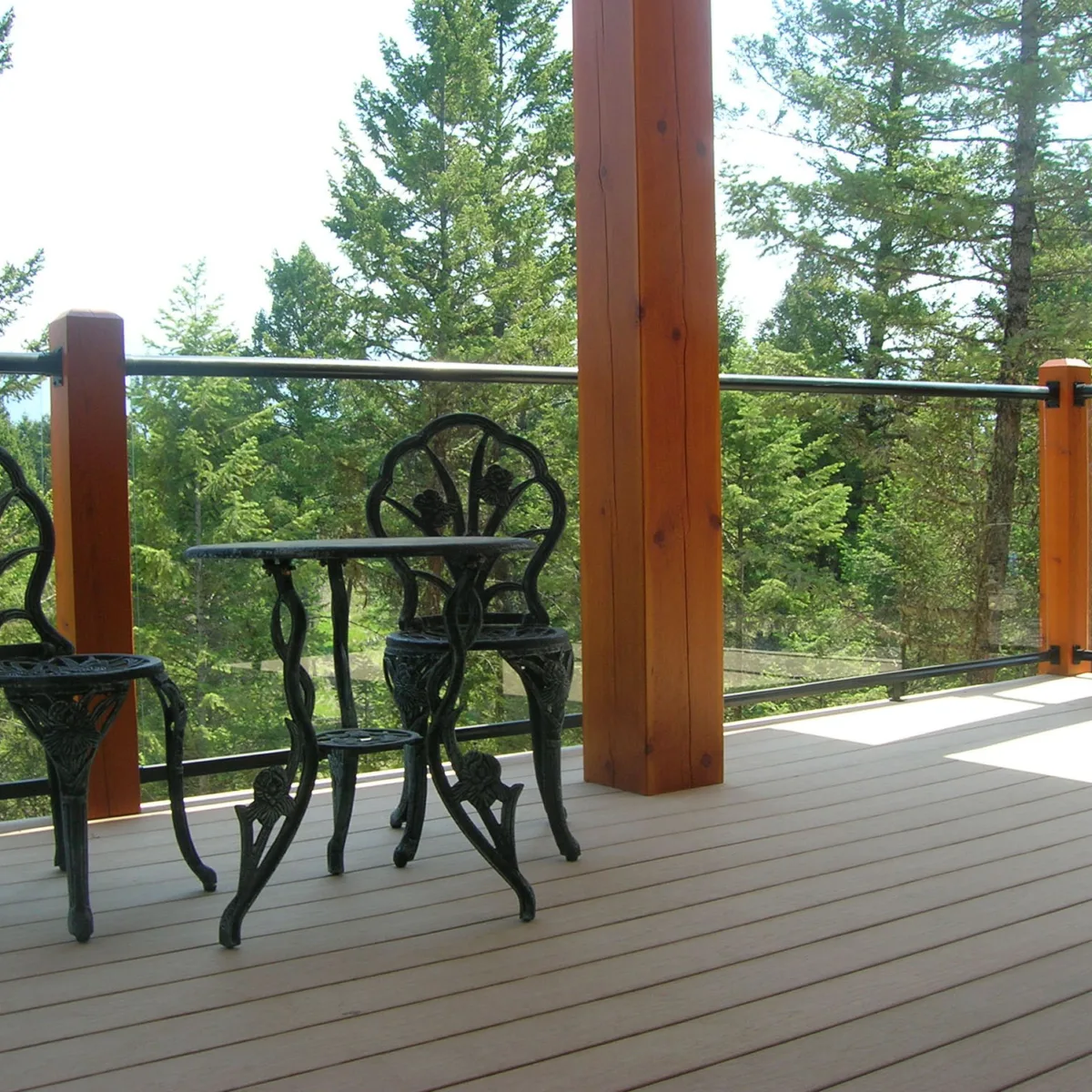 Century Aluminum Railings Glass Picket Combo Feature on a deck