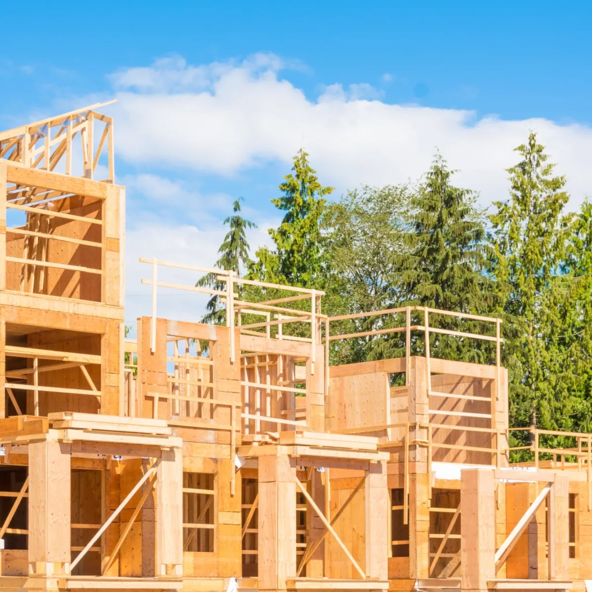 D-blaze fire-retardant treated wood construction site