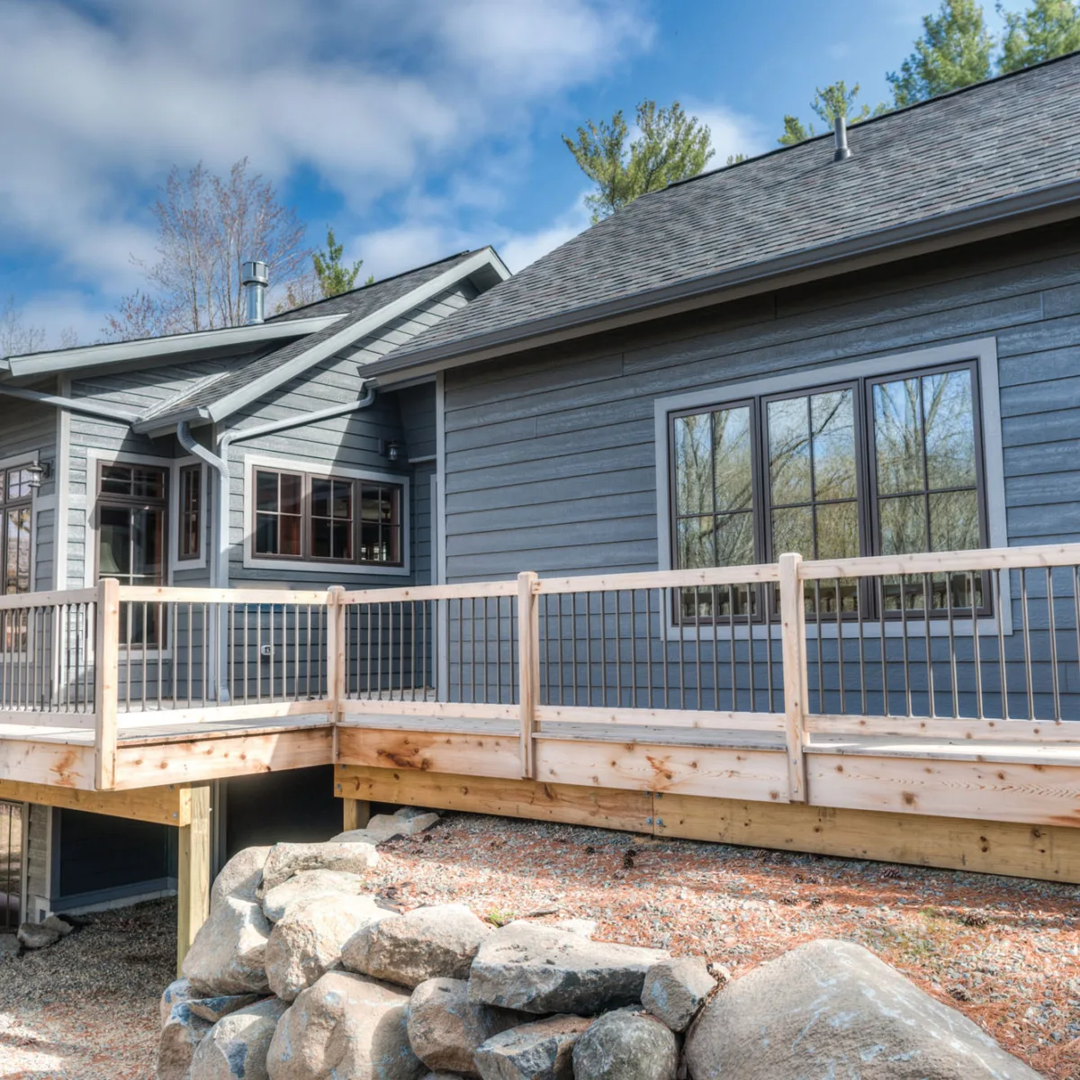 Diamond Kote Building Products - LP SmartSide Prefinishing - siding and trim steel blue house