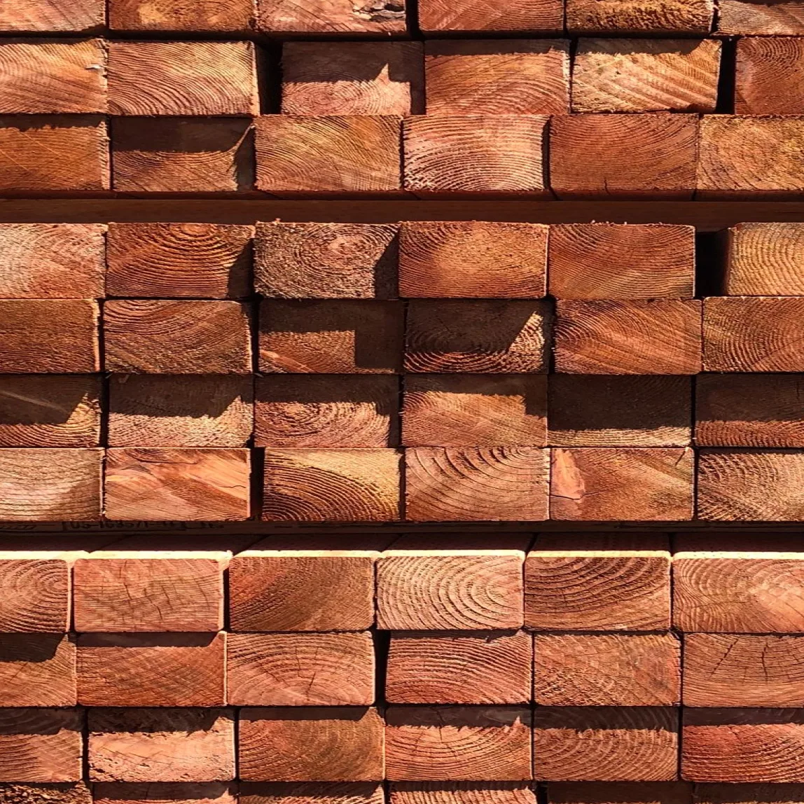 Redwood Decking stack of lumber