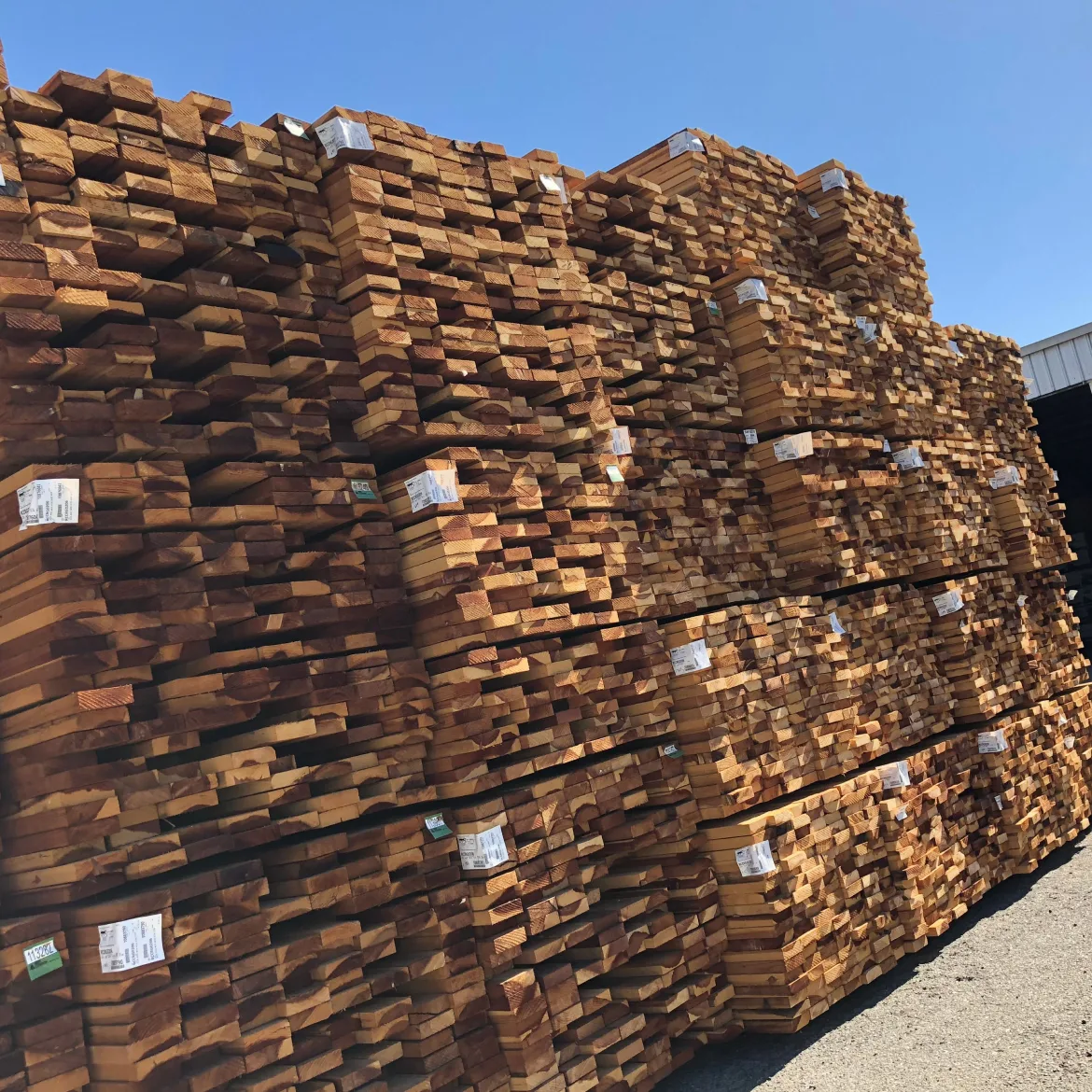 Redwood Decking lumber yard