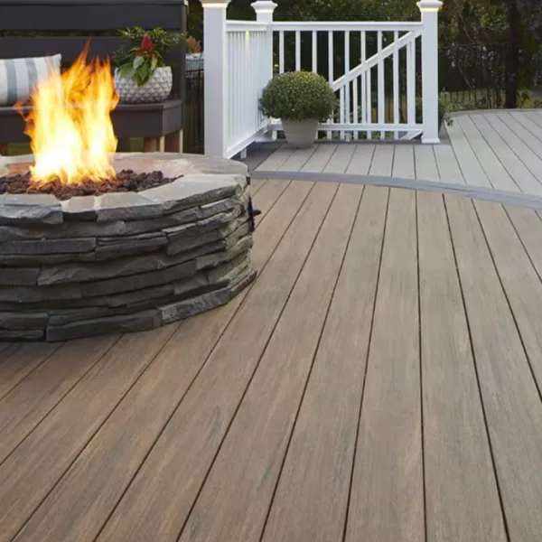 TimberTech Advanced PVC and Composite Decking and Railing fireplace